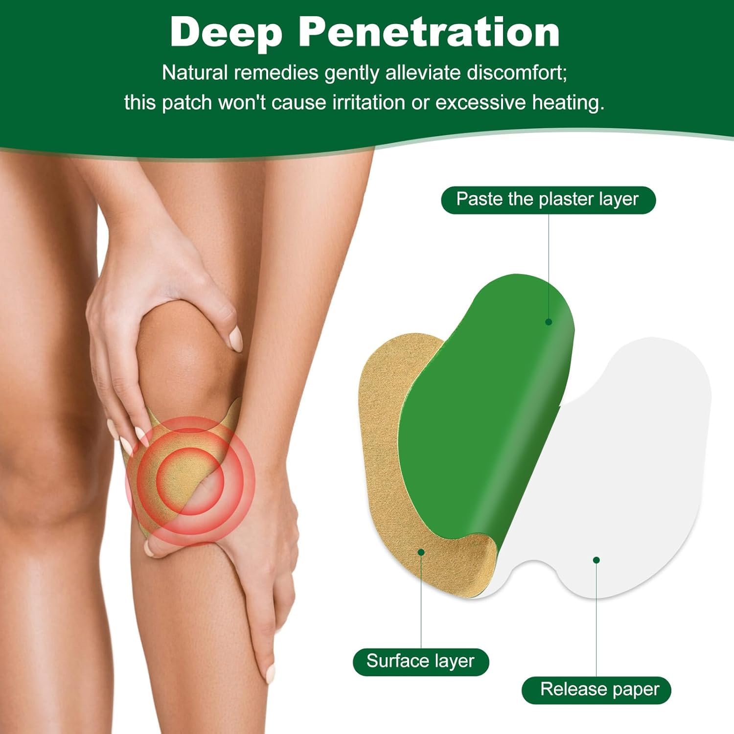 Herbal Pain Relief Knee Patches-30 Made with Natural Wormwood | Instant Extract Patch Relief of Joint Pains