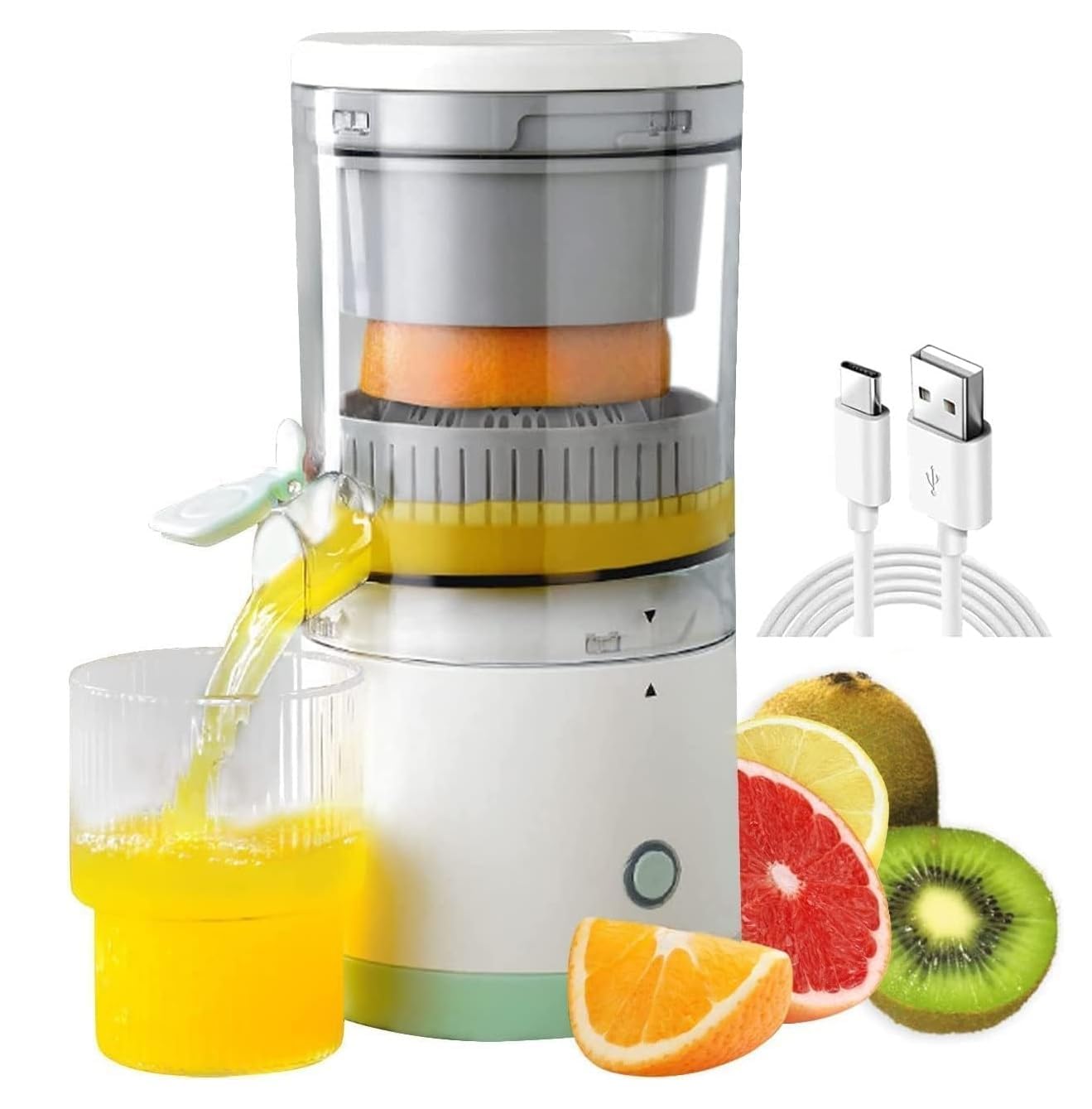 Juicer, Portable Cordless Fruit Juicer, 360 Degree Multifunctional Electric Juicer Usb Charging Orange Fruit Squeezer Perfect For Kitchen
