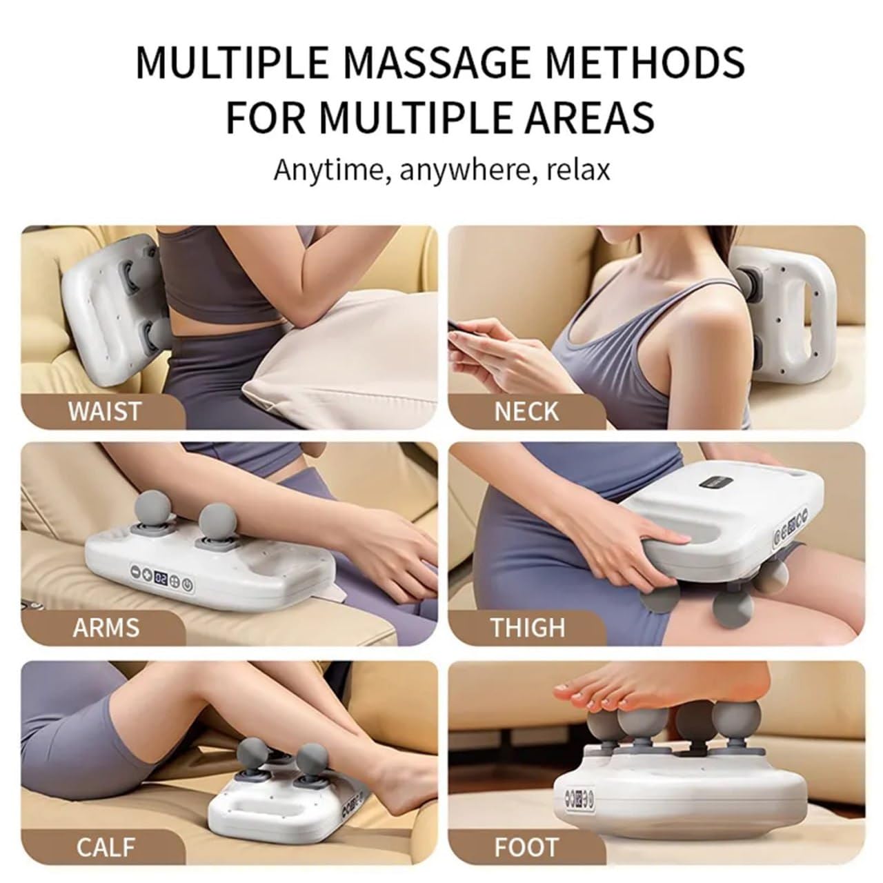 4-Head Massage Gun Deep Tissue Pro - Electric Massager Machine Pain Relief 20 & 6 Massage Modes, Timing Full Body Massager for Pain Relief, Back, Legs, Neck, Multicolour