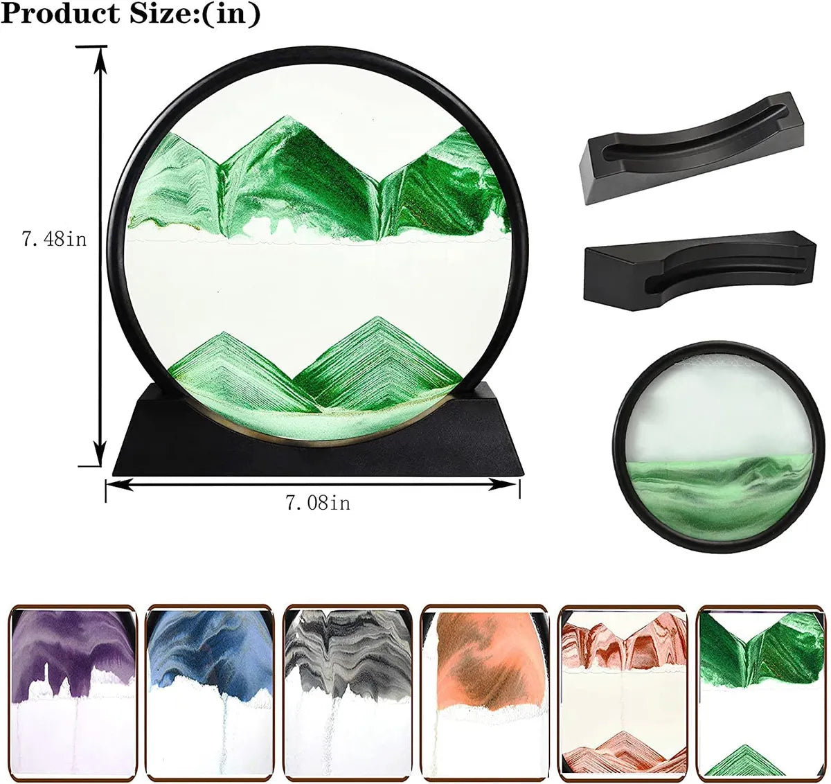 Moving Sand Art Picture Glass Liquid Painting 3D Natural Lan