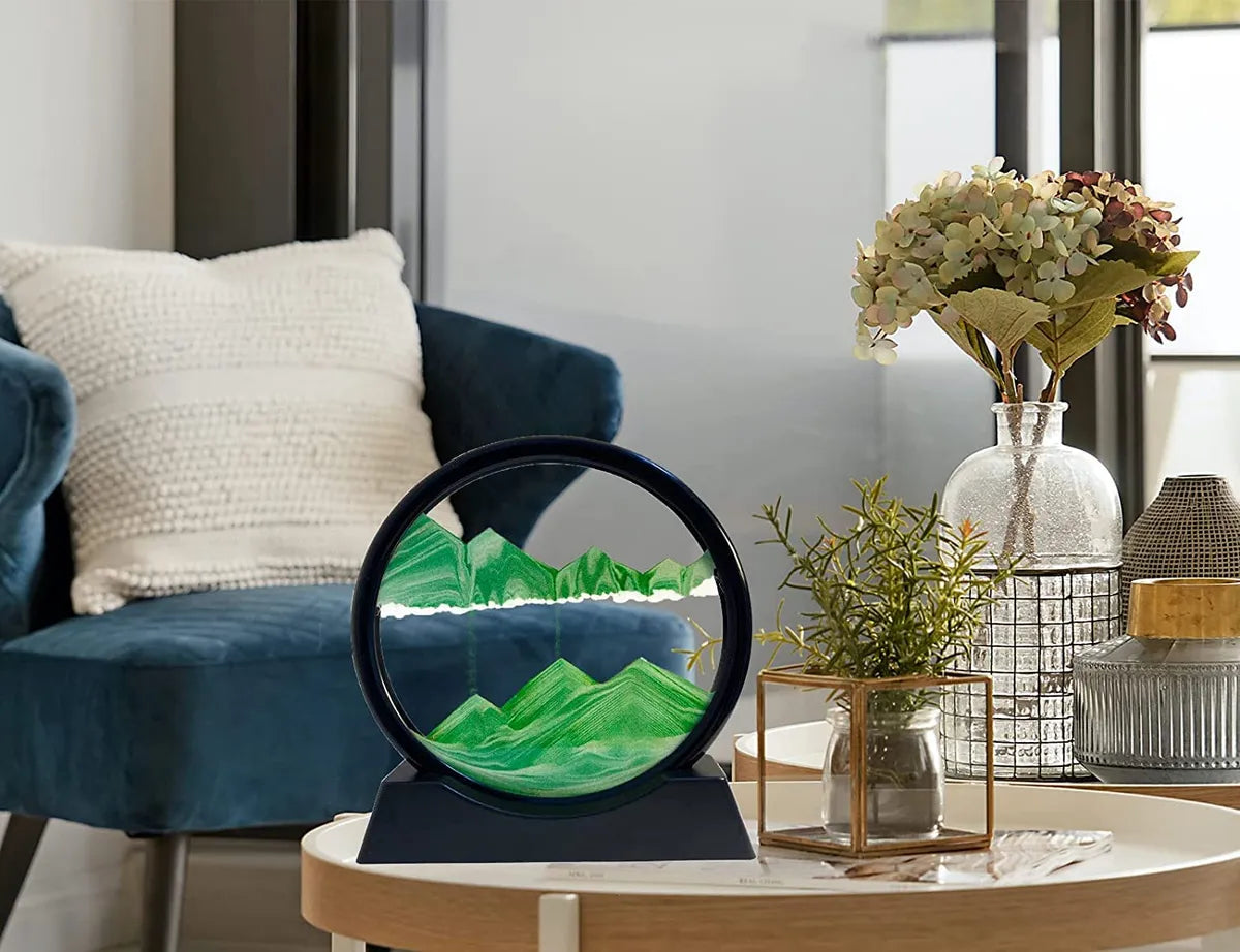 Moving Sand Art Picture Glass Liquid Painting 3D Natural Lan