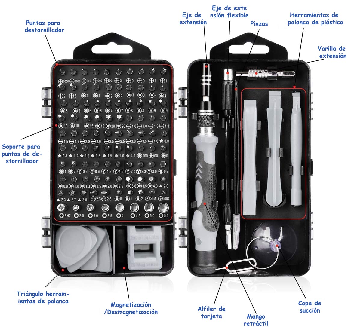 New Upgraded Precision Screwdriver Set, Professional Grade 115 in 1 Magnetic Repair Tool Kit for Electronics, iPhone, Laptop, PC, Game Mobiles, Watch, Eyeglasses, and DIY Projects