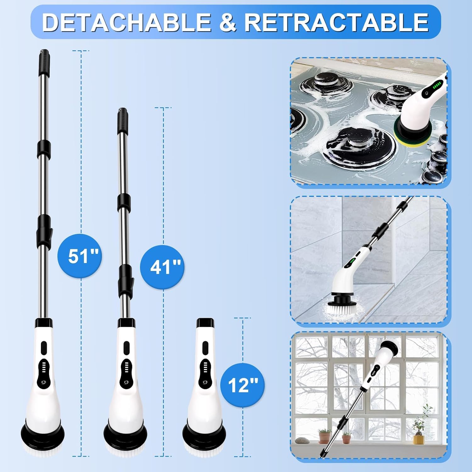 9 in 1 Cordless Electric Spin Scrubber - Cleaning Brush Scrubber for Home Bathroom Cleang