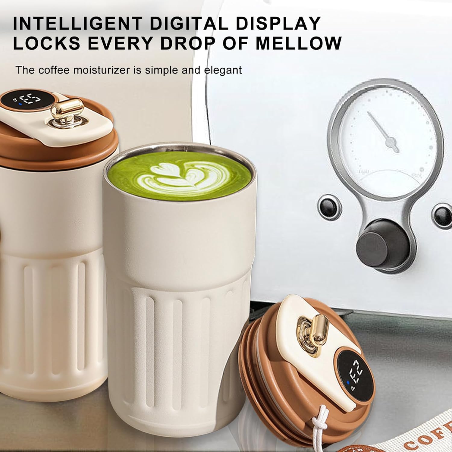 Coffee Mug Cup Digital Display, Thermos Flasks, 460 ml, 316 Stainless Steel Travel Mug, Insulated Vacuum Thermal Mug,