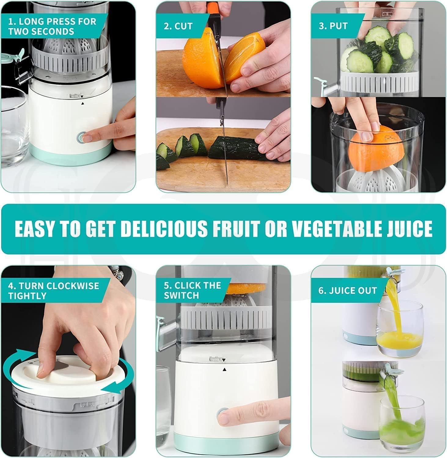 Juicer, Portable Cordless Fruit Juicer, 360 Degree Multifunctional Electric Juicer Usb Charging Orange Fruit Squeezer Perfect For Kitchen