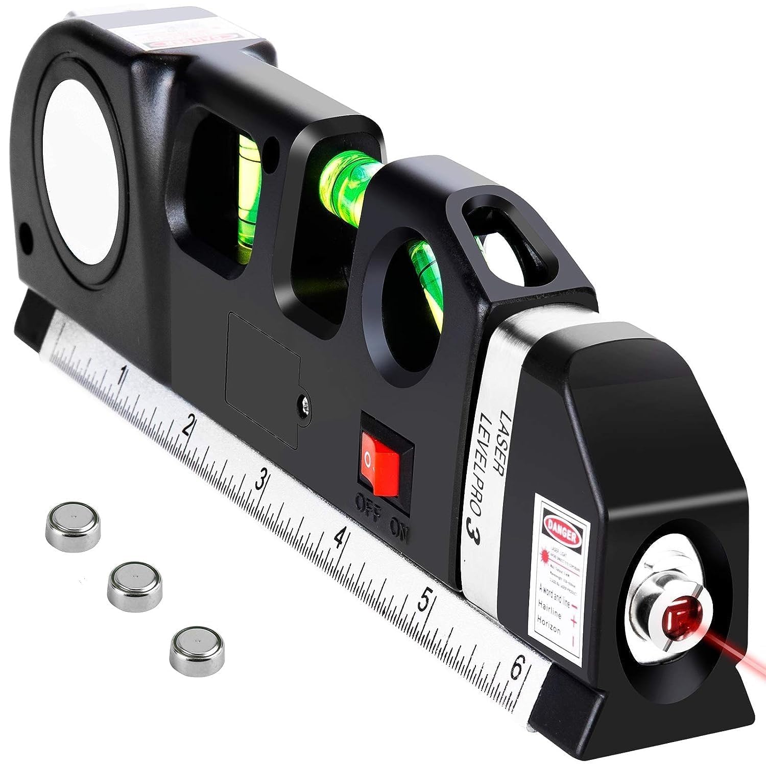 Laser Level Tool, Multipurpose Laser Level Kit Standard Cross Line Laser level Laser Line leveler Beam Tool with Metric Rulers by Qpeuim