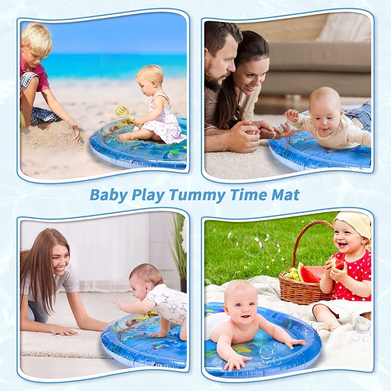 Baby Kids Water Play Mat Toys Inflatable Tummy Time Leakproof Water Play Mat, Fun Activity Play Center Indoor and Outdoor Water Play Mat for Baby (Water Play Mat)