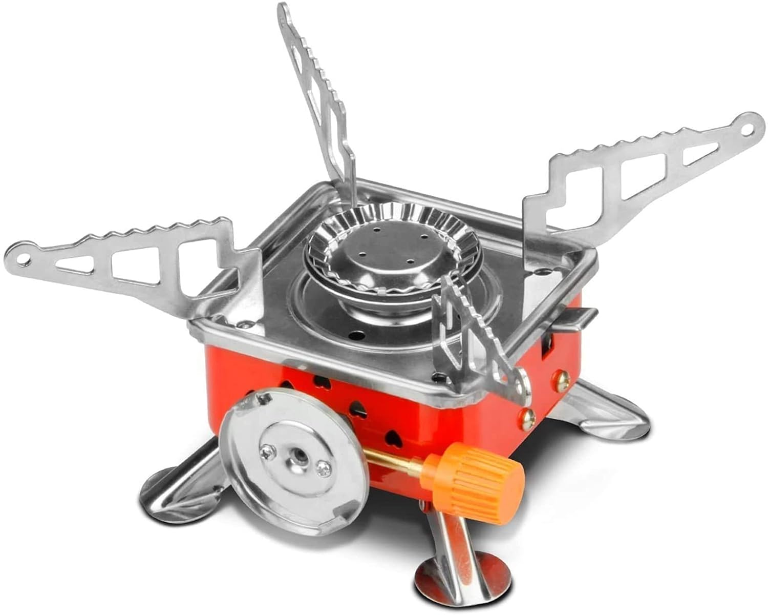 Portable Gas Stove, Camping Gas Stove, Butane Gas Stove, Small Gas Stove for Travelling, Mini Stove with Folding Furnace and Stainless Steel Body with Storage Bag for Hiking and Picnic
