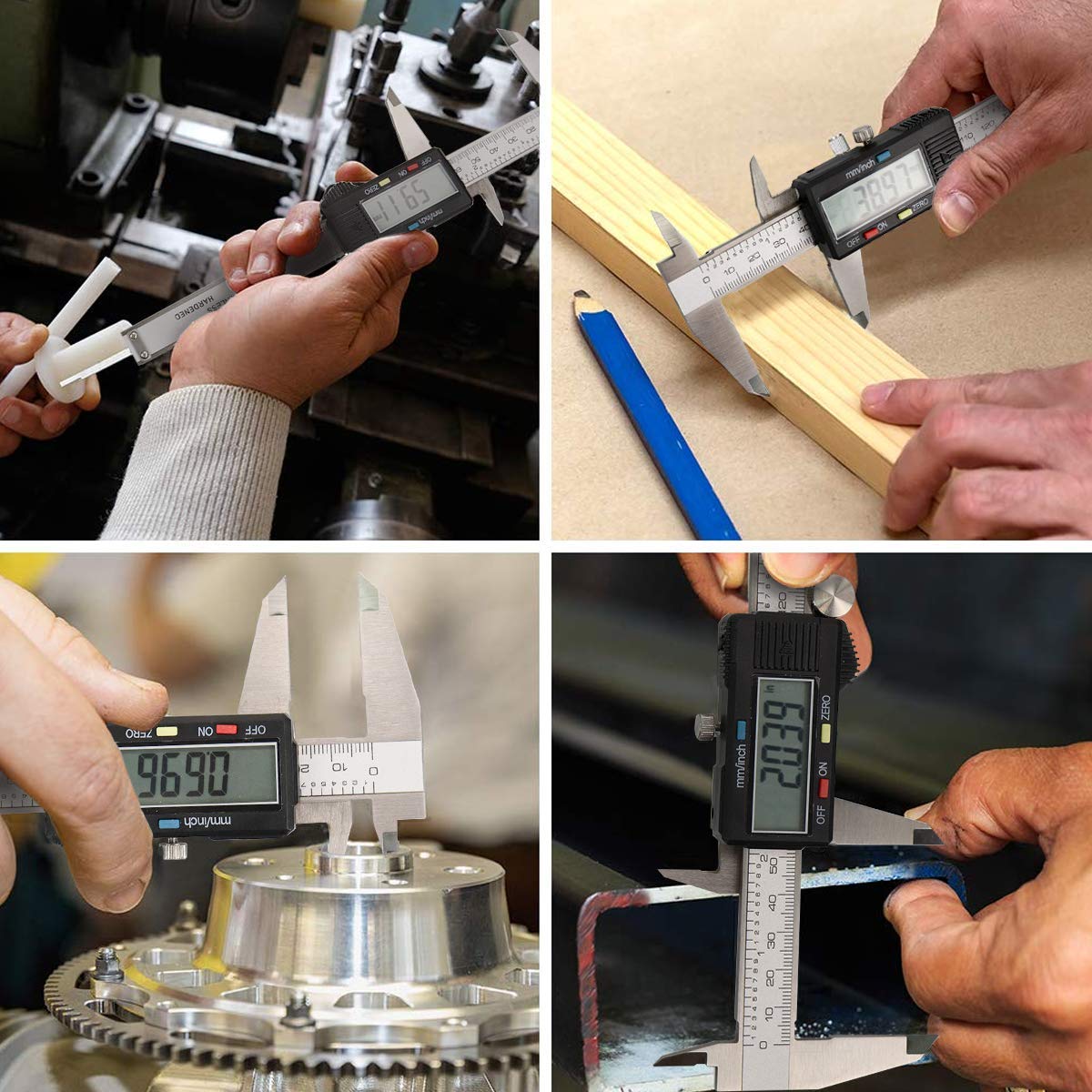 Electronic Digital Caliper Measuring Tool, Stainless Steel Vernier Caliper Digital, Easy Switch from Inch Metric, LCD Screen,0-6inch/150mm Caliper Measuring Tool for DIY/3D