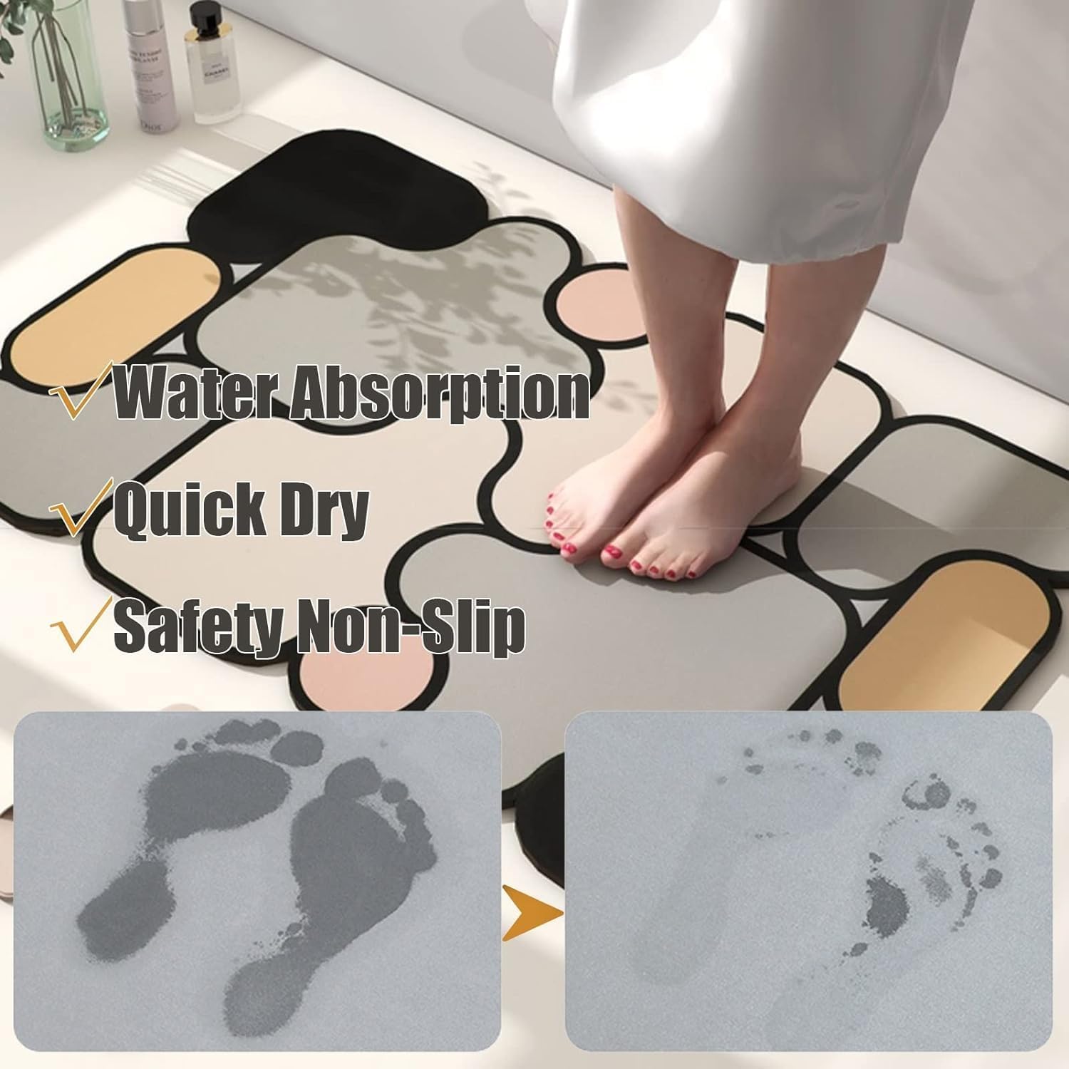 Special-Shaped Puzzle 5D Mat, Washable and Soft Floor Mat, Non-Slip Durable Floor Rug, Bathroom Toilet Door Mat
