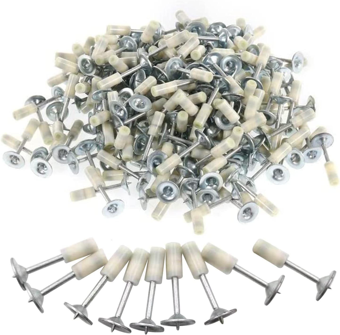 100 pcs Nail Gun Manual Steel Nails | 7.3mm Round Nails Ceiling Wall Fastener Working Tool | Mini Manual Nail Gun | Nail Gun Accessories | Ceiling Cable Fixed Slotting