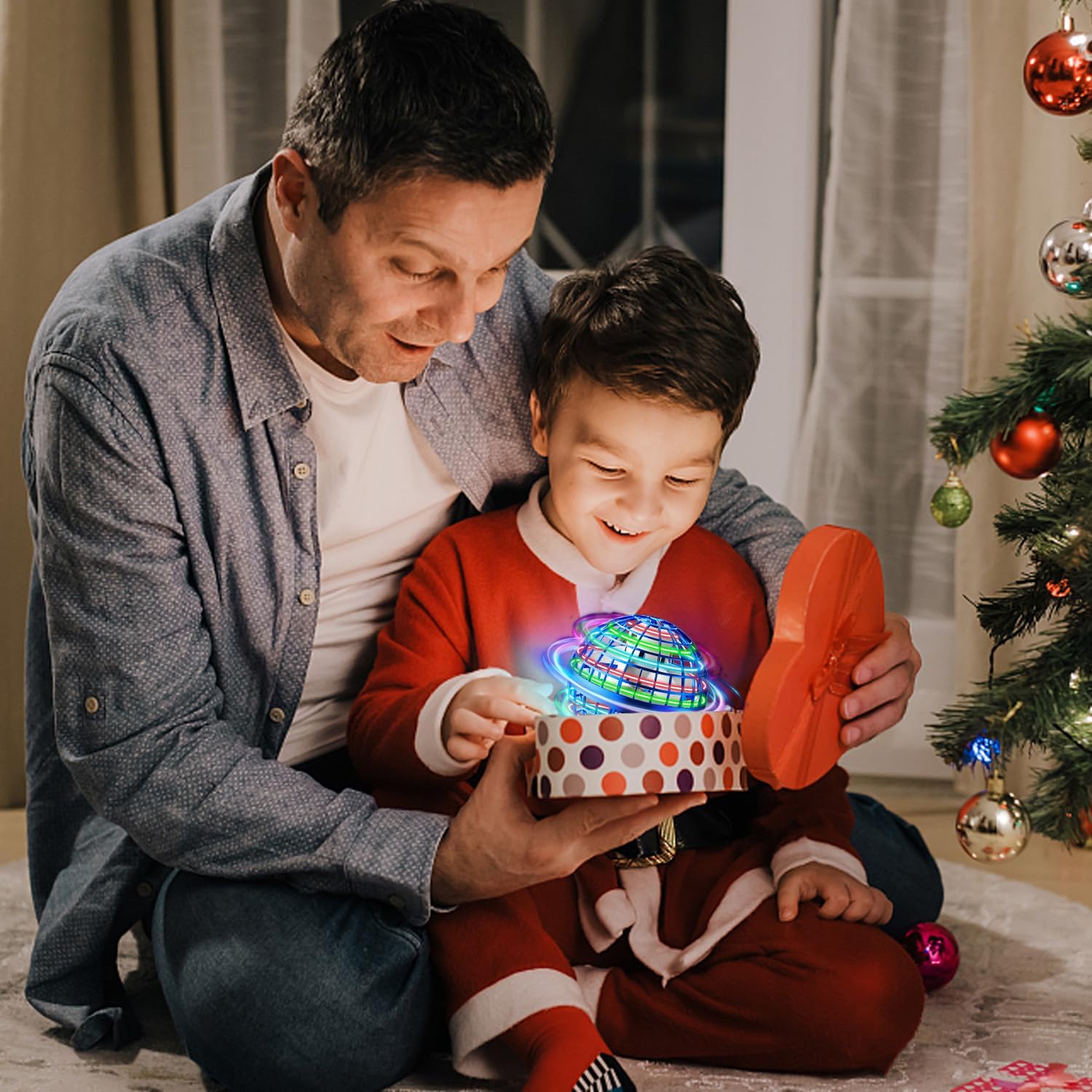 Flying Ball Boomerang Magic Balls Flying Spinner Fidget Toys Children USB Rechargeable Built-in RGB Lights 360?Rotating Magic Controller, Multicolor
