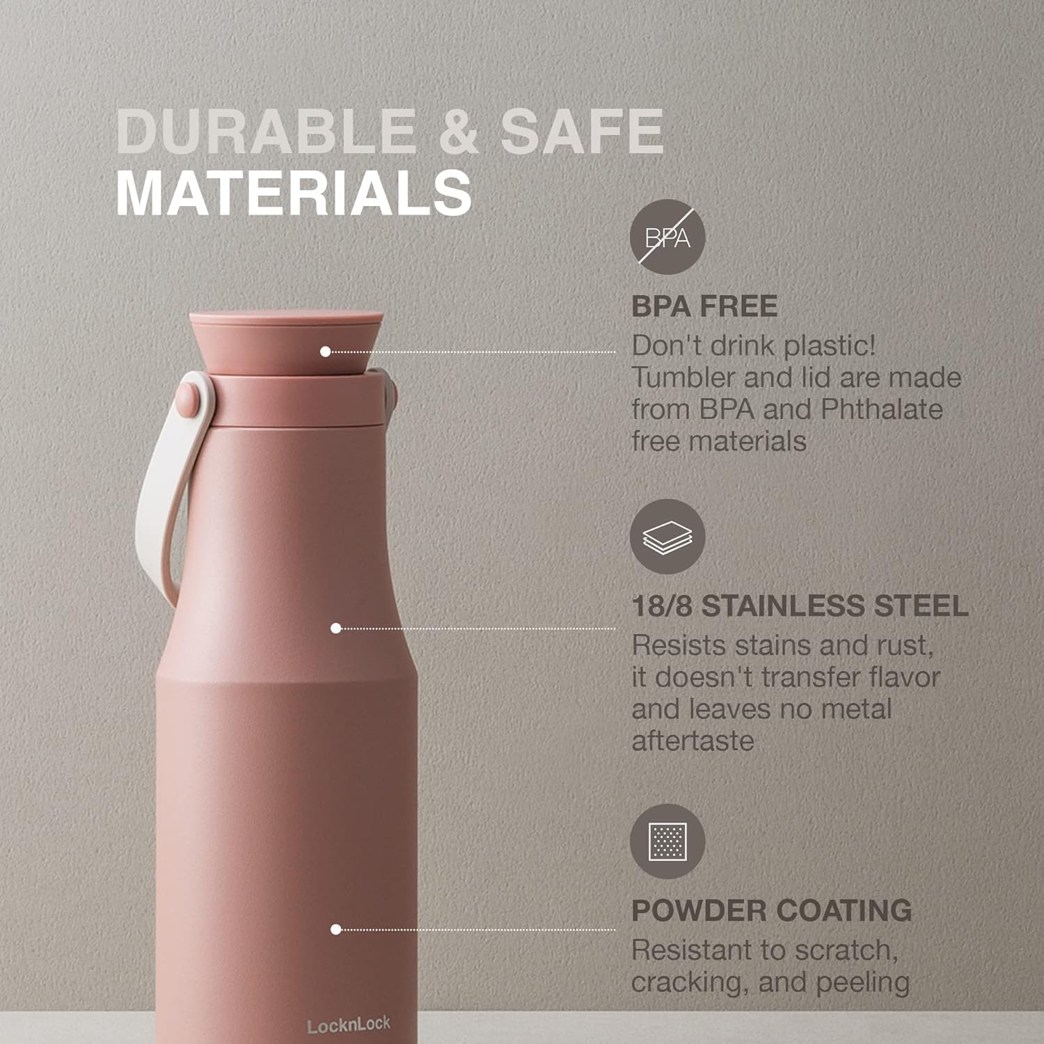 Vacuum Insulated Water Bottle with Handle, Stainless Steel, Tumbler Bottle with Hand Strap for Hot and Cold Drinks, Gym Water Bottle (Multicolour, 500ml)