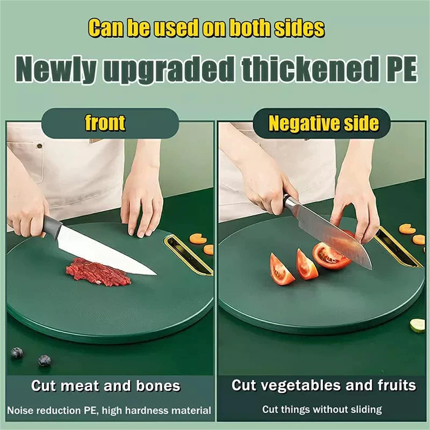Circle Stand-able Double-Sided Chopping Board | Vegetable, Fruit Cutter, Meats Chopper Board, 360°Rotatable