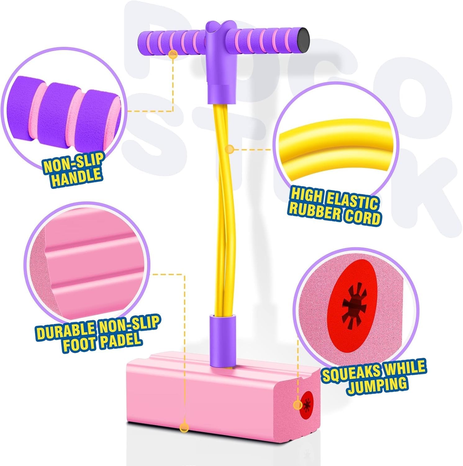 Pogo Stick Toys for Boys Girls, Foam Pogo Jumper for Kids Gifts Outdoor Toys for Toddlers Age 3 and Up Garden Toys Boys Girl Gifts | Pogo Jump Makes Pop Sounds