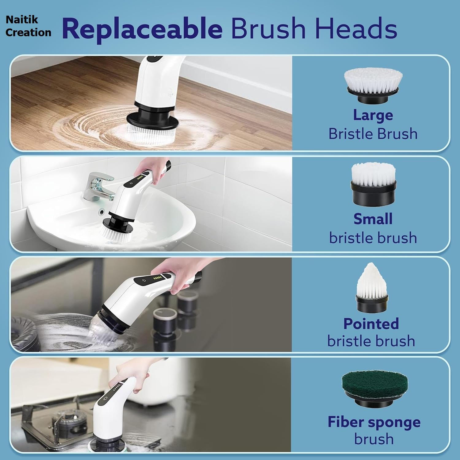9 in 1 Cordless Electric Spin Scrubber - Cleaning Brush Scrubber for Home Bathroom Cleang