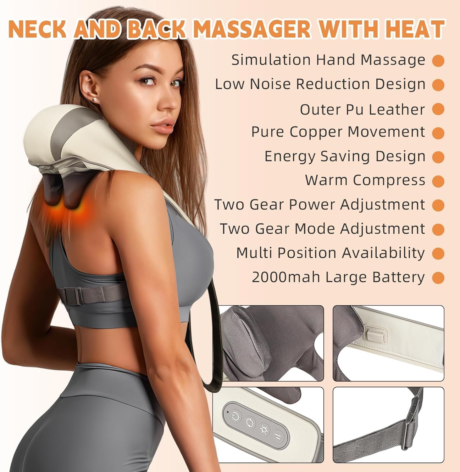 Neck Back Shoulder Massager for Pain Relief Deep Tissue 5D Kneading Shiatsu Roller Massage Machine for Body Aches Pains with Infrared Heat Therapy for Body Relax, Neck Cervical, Muscles, Waist, Calf, Legs
