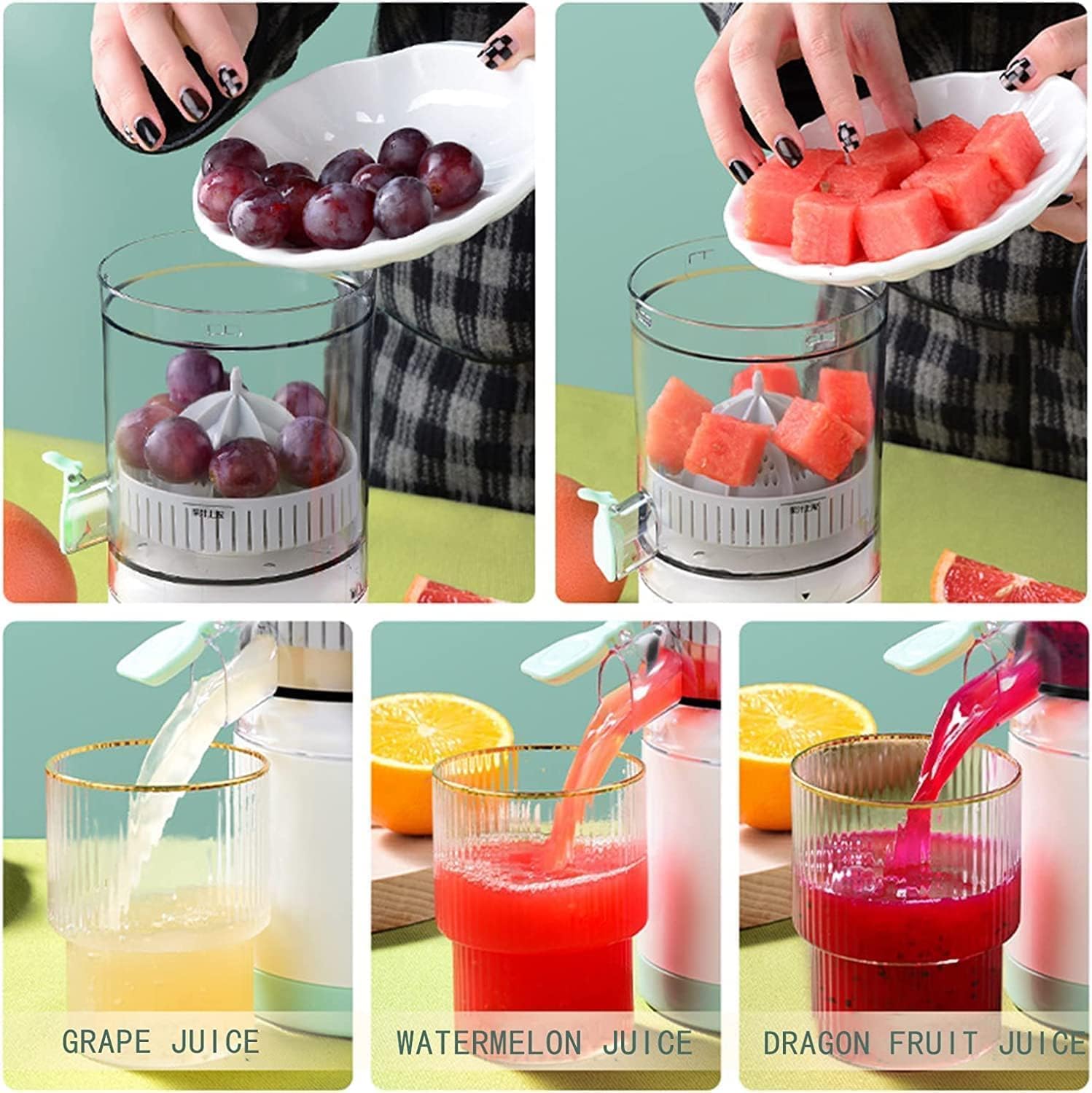 Juicer, Portable Cordless Fruit Juicer, 360 Degree Multifunctional Electric Juicer Usb Charging Orange Fruit Squeezer Perfect For Kitchen