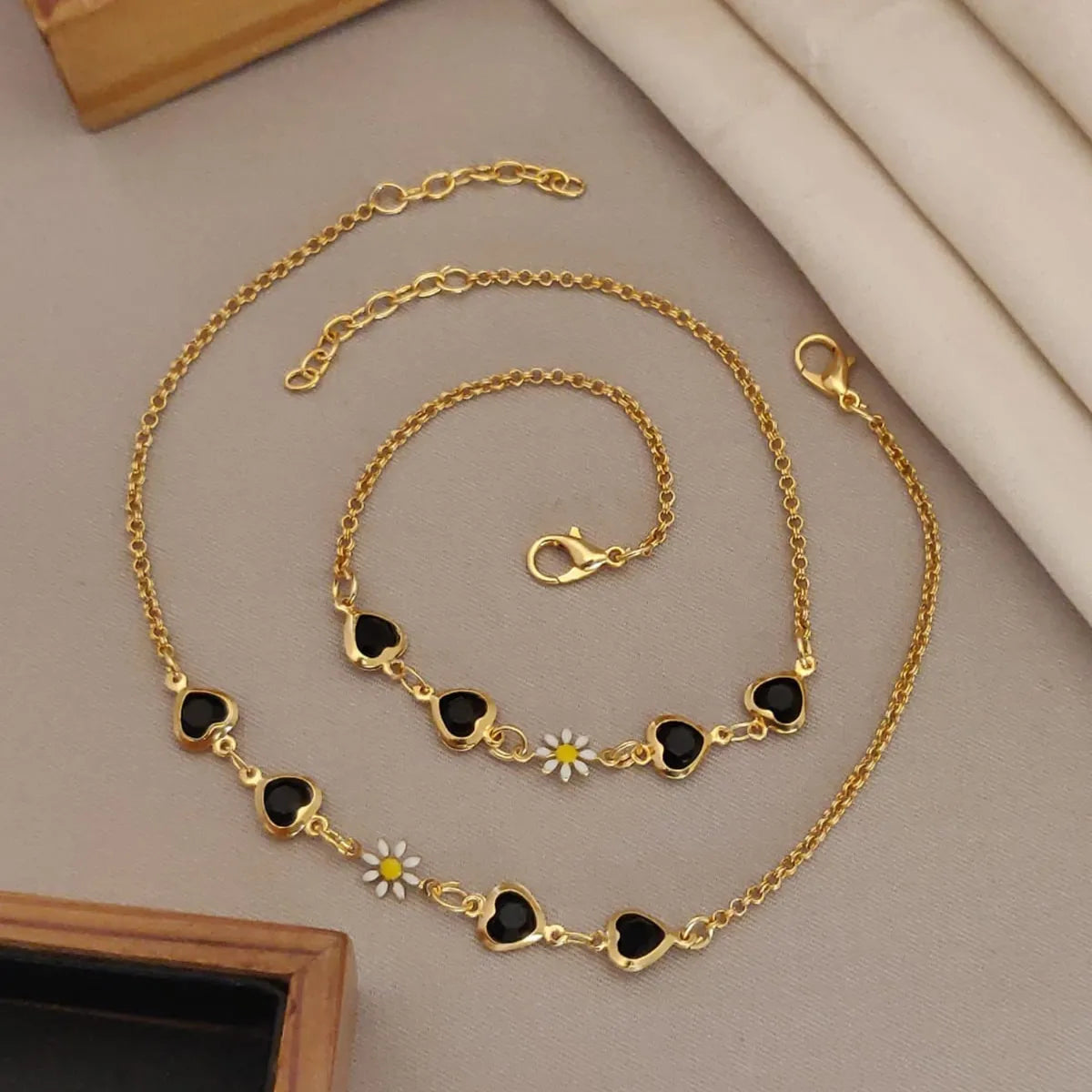 Gold Classic Minimal Gold Box Chain High Gold Plated Anklet