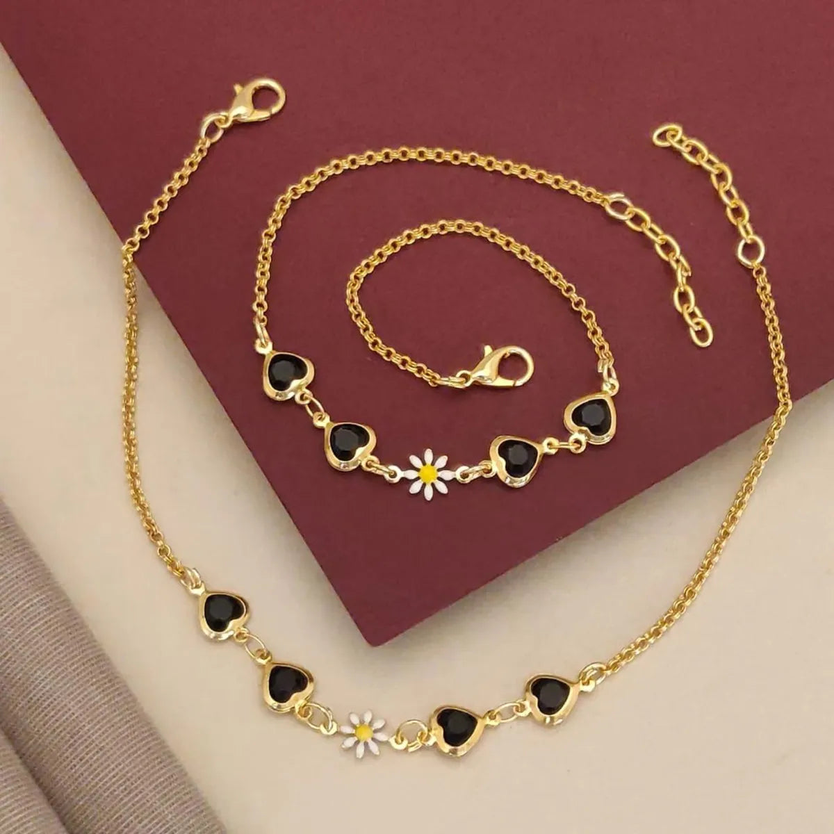 Gold Classic Minimal Gold Box Chain High Gold Plated Anklet