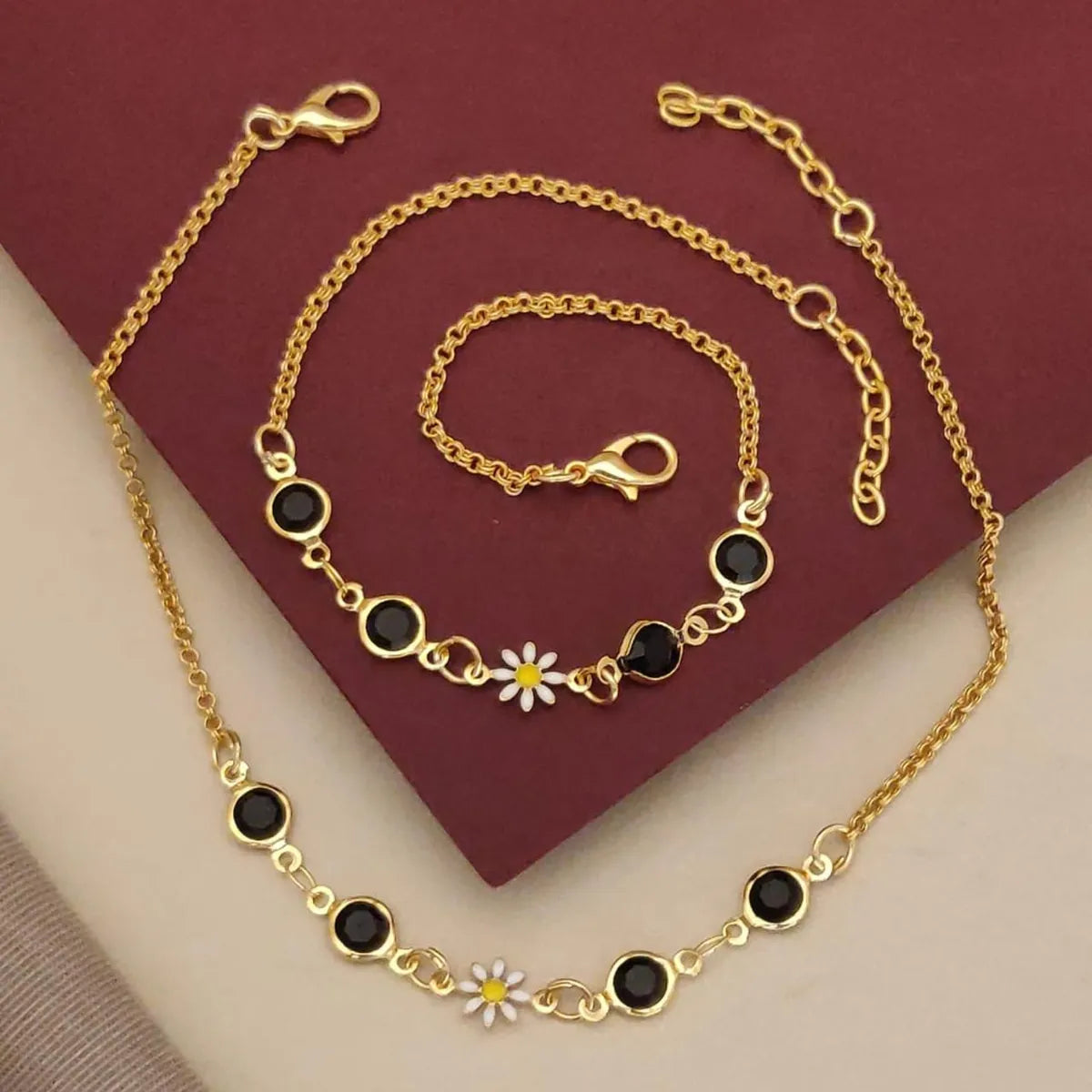 Gold Classic Minimal Gold Box Chain High Gold Plated Anklet