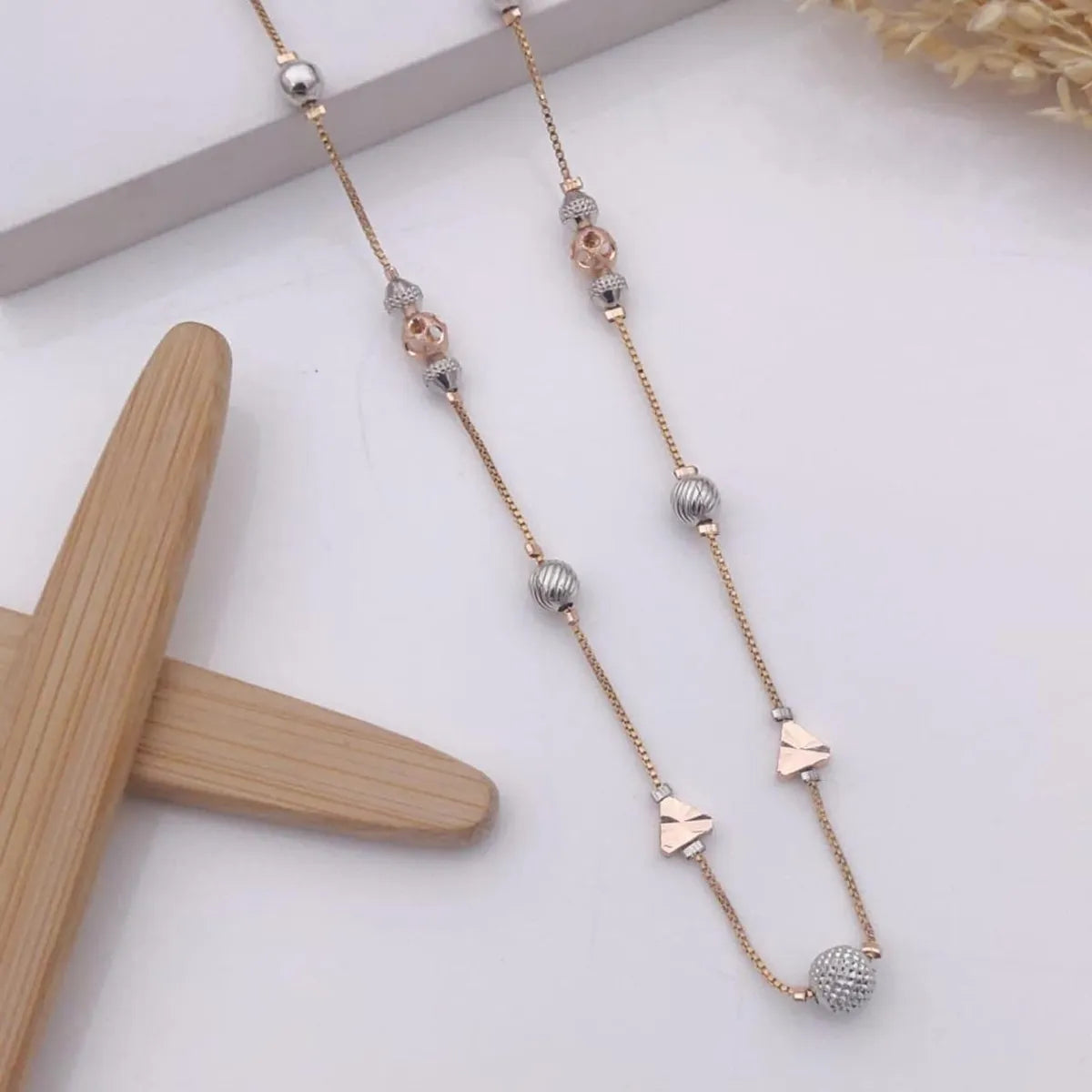 Rose Gold Elegant 3-Tone Anti-Tarnish Chains for Women Timeless Style & Durability