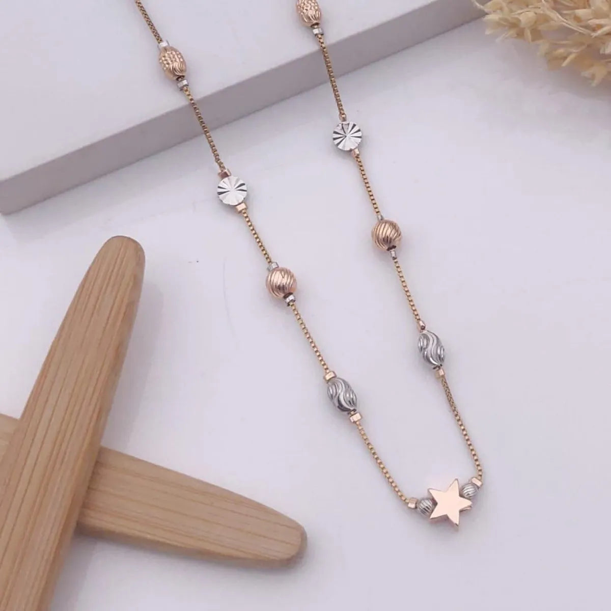 Rose Gold Elegant 3-Tone Anti-Tarnish Chains for Women Timeless Style & Durability