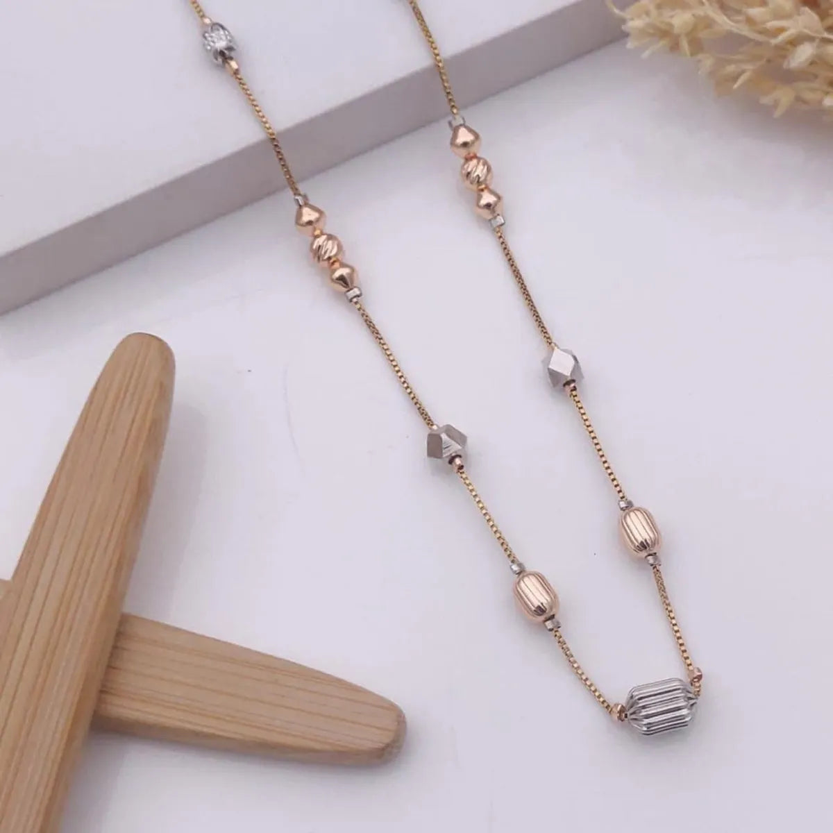 Rose Gold Elegant 3-Tone Anti-Tarnish Chains for Women Timeless Style & Durability