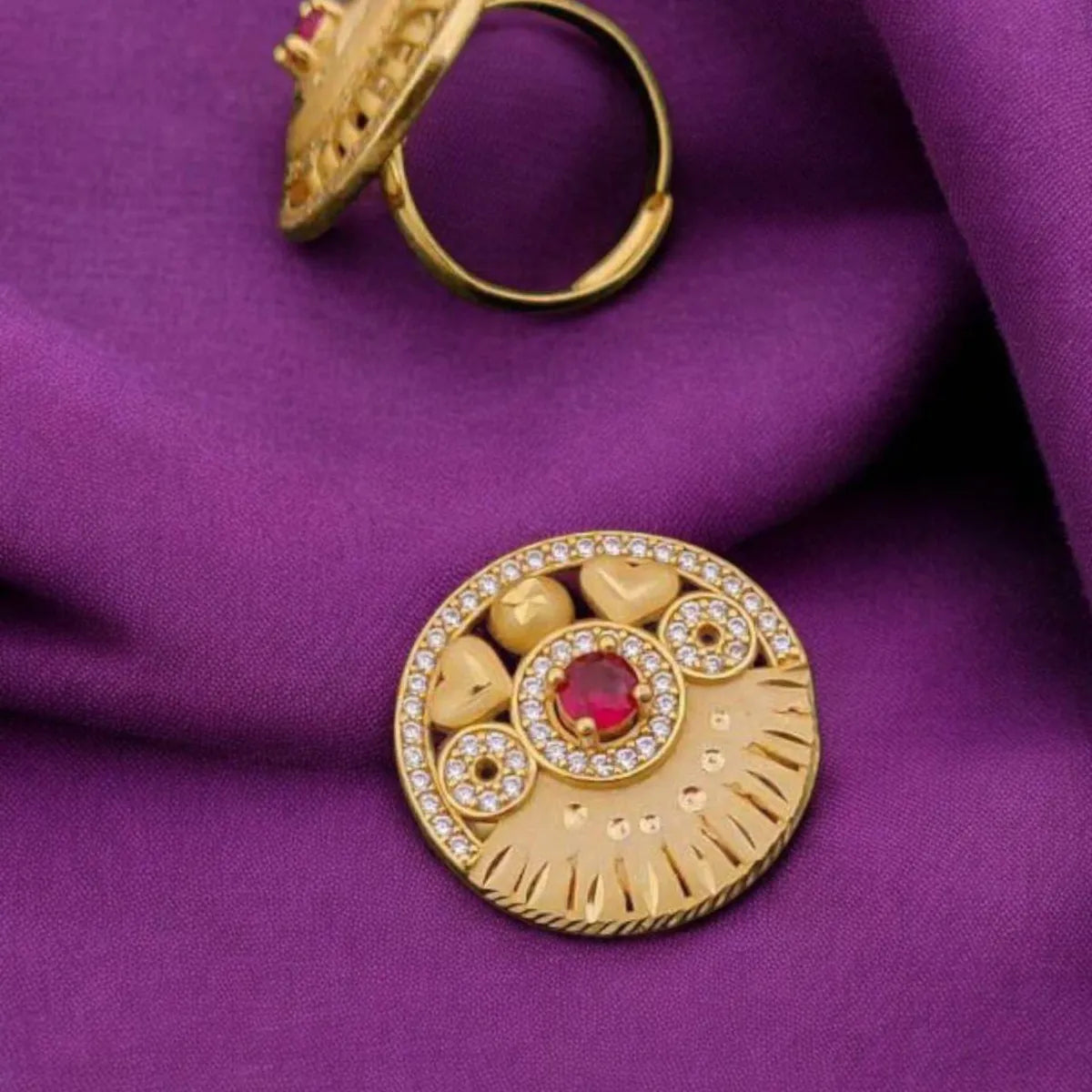 Gold Dazzling Adjustable Diamond Ring Anti-Tarnish & Perfect