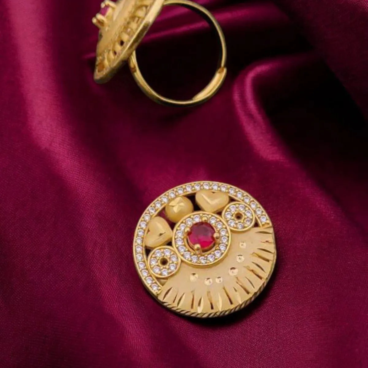 Gold Dazzling Adjustable Diamond Ring Anti-Tarnish & Perfect