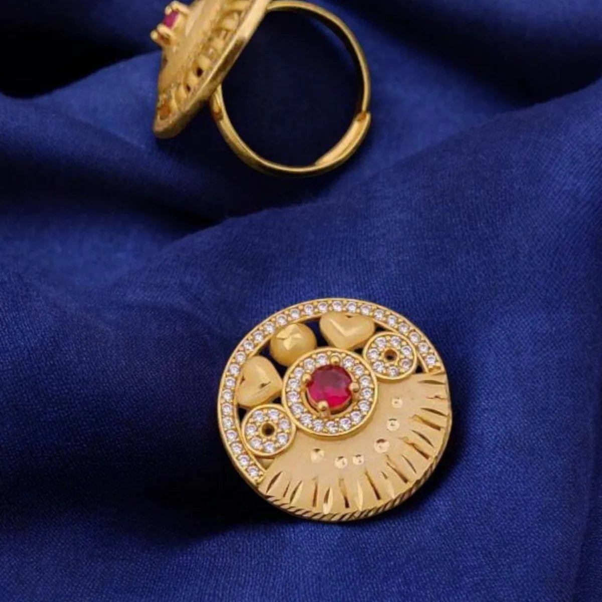 Gold Dazzling Adjustable Diamond Ring Anti-Tarnish & Perfect