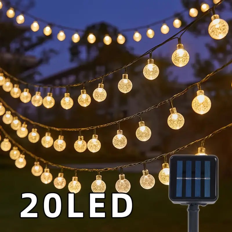 Crystal Ball String Lights for Diwali, Birthday, Festival, Wedding, Party for Home, Patio, Lawn, Restaurants Home Decoration,Waterproof Solar Outdoor Lights With 8 Lighting Modes, Solar Globe Lights For Garden Tree Patio Party Christmas