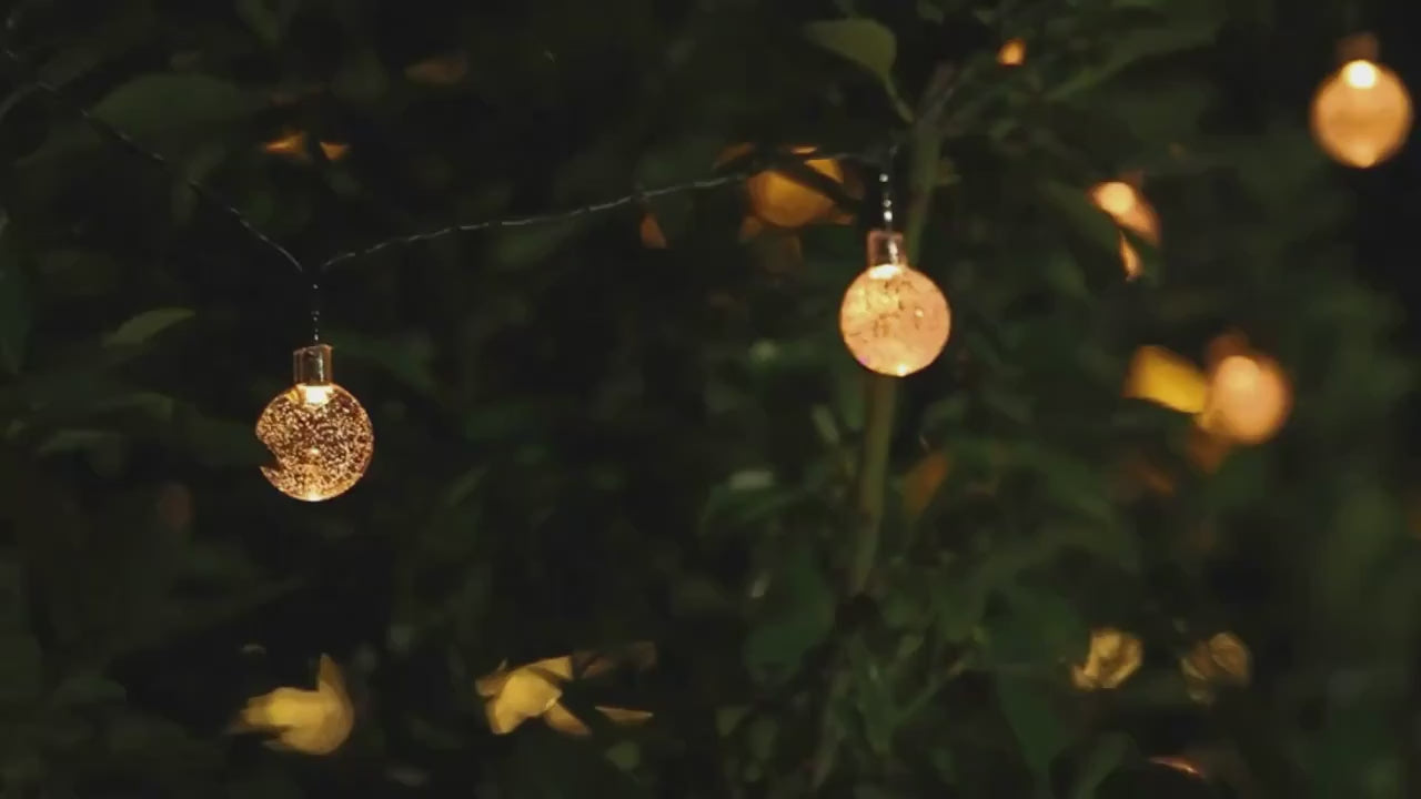 Crystal Ball String Lights for Diwali, Birthday, Festival, Wedding, Party for Home, Patio, Lawn, Restaurants Home Decoration,Waterproof Solar Outdoor Lights With 8 Lighting Modes, Solar Globe Lights For Garden Tree Patio Party Christmas