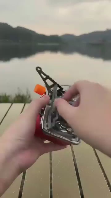 Portable Gas Stove, Camping Gas Stove, Butane Gas Stove, Small Gas Stove for Travelling, Mini Stove with Folding Furnace and Stainless Steel Body with Storage Bag for Hiking and Picnic